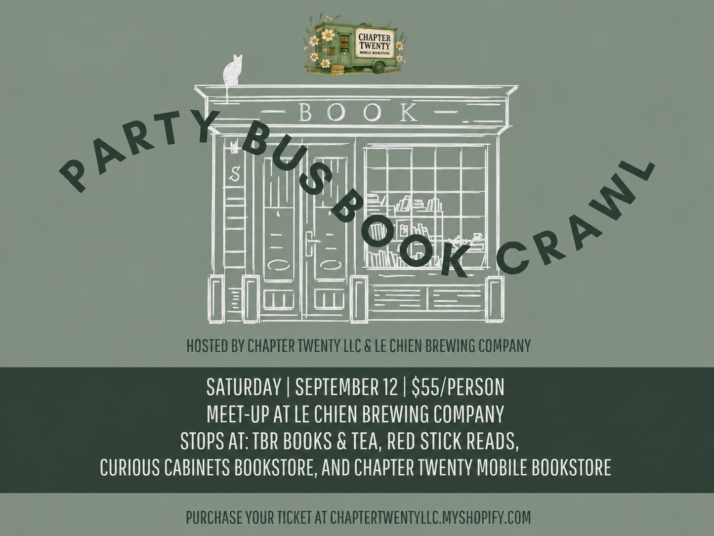 Party Bus Book Crawl Ticket #2 September 12, 2026